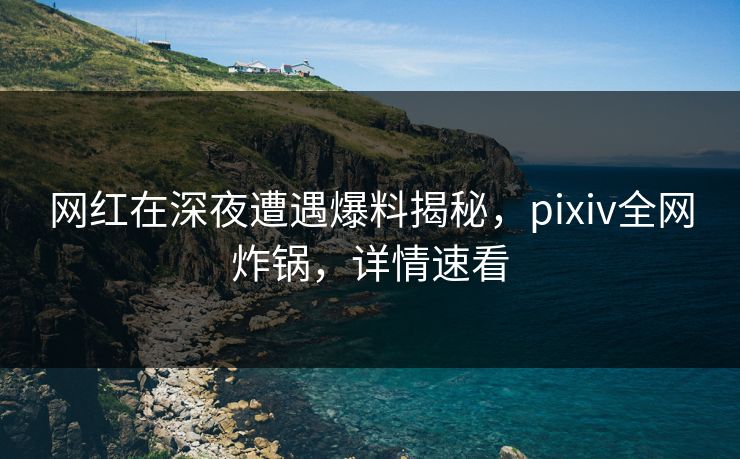 网红在深夜遭遇爆料揭秘,pixiv全网炸锅,详情速看 网红在深夜遭遇爆料揭秘,pixiv全网炸锅,详情速看