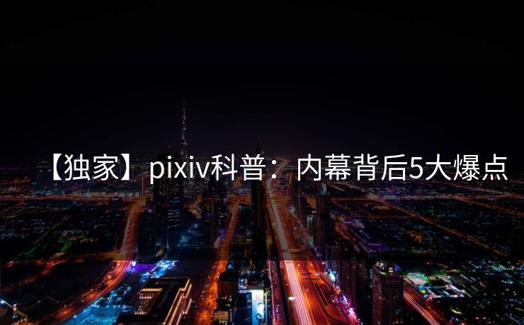 【独家】pixiv科普:内幕背后5大爆点 【独家】pixiv科普:内幕背后5大爆点