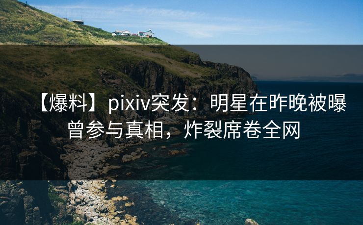 【爆料】pixiv突发：明星在昨晚被曝曾参与真相，炸裂席卷全网