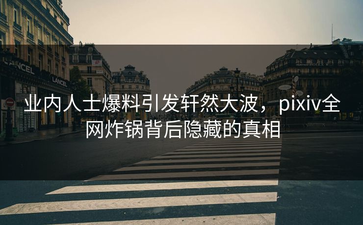 业内人士爆料引发轩然大波，pixiv全网炸锅背后隐藏的真相